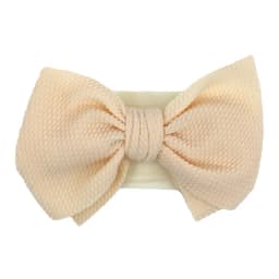 Solid Big Bow Topknot Headband for Baby Girls Elastic Nylon Hair Bands Handmade Newborn Fashion Turban Headwraps Accessories