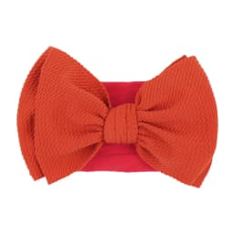 Solid Big Bow Topknot Headband for Baby Girls Elastic Nylon Hair Bands Handmade Newborn Fashion Turban Headwraps Accessories
