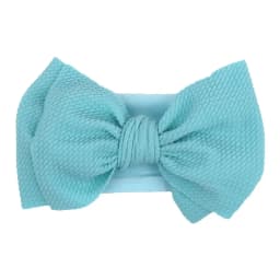 Solid Big Bow Topknot Headband for Baby Girls Elastic Nylon Hair Bands Handmade Newborn Fashion Turban Headwraps Accessories