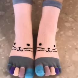 1 Pairs Pure Cotton Women Girl Five Finger Short Socks Colorful Cat Breathable Young Casual Harajuku Socks With Toes Hot Sell