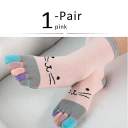 1 Pairs Pure Cotton Women Girl Five Finger Short Socks Colorful Cat Breathable Young Casual Harajuku Socks With Toes Hot Sell