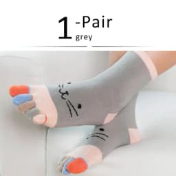 1 Pairs Pure Cotton Women Girl Five Finger Short Socks Colorful Cat Breathable Young Casual Harajuku Socks With Toes Hot Sell