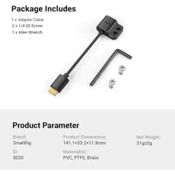 SmallRig Ultra Slim 4K Adapter Cable A to A/C to A /D TO A for BMPCC 4K 6K for Sony A7SIII for Panasonic 3019/3020/3021