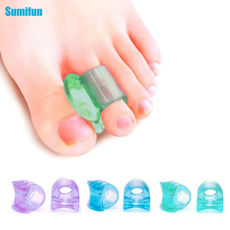 2pcs Silicone Toe Separator Straightener Bone Corrector Thumb Pain Bunion Spacers Overlapping Halux Pedicura Green Blue Purple