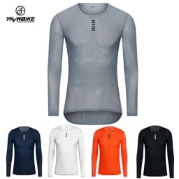 YKYWBIKE Cycling Jersey Full Sleeve Bike Shirt Unisex Underwear Race Bicycle Clothing Mesh Base Layer MTB Road Bike Sport Wear