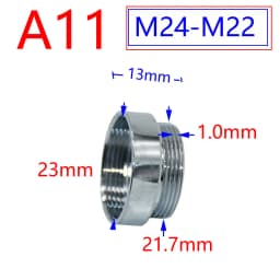 Silver 1/2"/M16/M17/M18/M19/M20/M22/M24/M28/M32 Thread Connector Brass Adapter For Water Faucet Copper Fittings