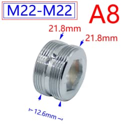 Silver 1/2"/M16/M17/M18/M19/M20/M22/M24/M28/M32 Thread Connector Brass Adapter For Water Faucet Copper Fittings