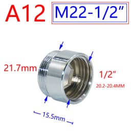 Silver 1/2"/M16/M17/M18/M19/M20/M22/M24/M28/M32 Thread Connector Brass Adapter For Water Faucet Copper Fittings
