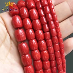 Natural Stone Beads Drum Shape Red Coral Loose Spacer Beads For Jewelry Making DIY Bracelet Earrings Accessories 15'' Strands