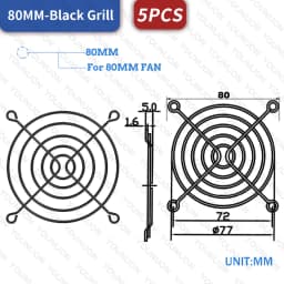 2PCS/5PCS 60mm 80mm 90mm 92mm 120mm 140mm Fan Grills Metal Mesh Finger Guard Protective Net Fan Grill Computer Case Fan Grill