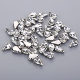 Multi Size Sewing Glass Clear Crystal Silver Claw Base Rhinestone DIY Wedding Gown Dress Headdress Water Drop Beads