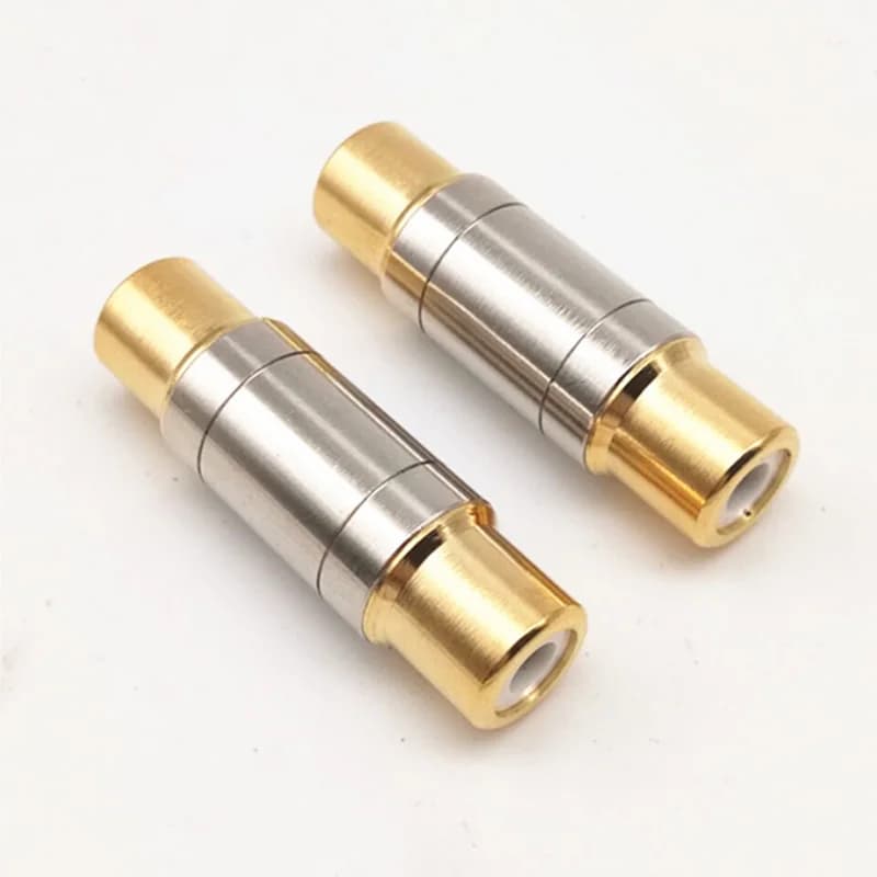 2pcs/lot Dual RCA Connectors High Quality RCA Female to Female Jack Socket Straight Adapter Gold Plated Speaker Cable Extender