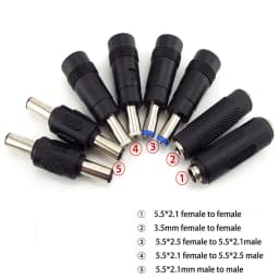 DC Power Adapter 5.5X 2.1MM Female to Female Male to 5.5x2.5mm 3.5mm 3.5x1.35mm Male 5521 Plug 5525 Adaptor Jack for Laptop