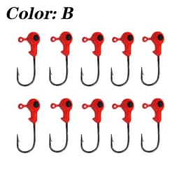 10Pcs/Lot Crank Color Mixing Jig Head Hook 1.2g Fishing Hook Lead Jig Lure Hard Baits Soft Worm Fishing Tackle Accessories