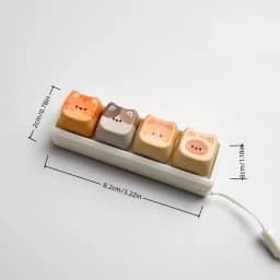 Cute Cat 4 in 1 Keyboard Button Keychain with Adorable Design