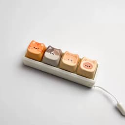 Cute Cat 4 in 1 Keyboard Button Keychain with Adorable Design