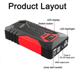GKFLY 3000A 4000A Car Jump Starter Portable Power Bank Car Battery Booster 12V Car Starting Device for Petrol Diesel 6.0L 5.0L