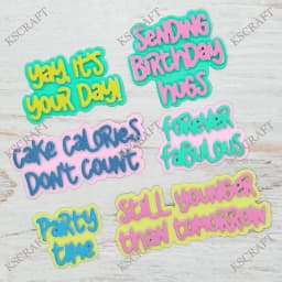 KSCRAFT Birthday Sentiments Cutting Dies Stencils for DIY Scrapbooking Decorative Embossing DIY Paper Cards