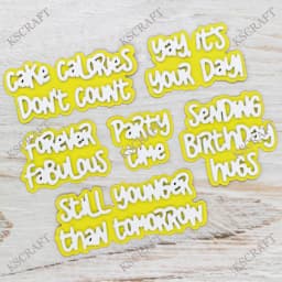 KSCRAFT Birthday Sentiments Cutting Dies Stencils for DIY Scrapbooking Decorative Embossing DIY Paper Cards