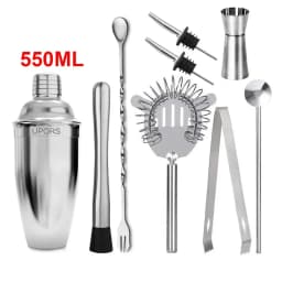 UPORS Stainless Steel Cocktail Shaker Mixer Wine Martini Boston Shaker For Bartender Drink Party Bar Tools 550ML/750ML