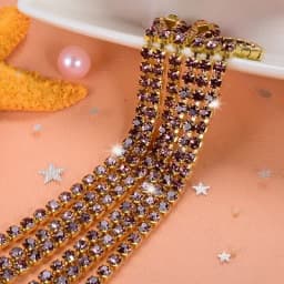 1yard/piece SS6 SS8 SS12 19Colors Glass Crystal Rhinestone Chain,Gold Bottom Sew On Cup Chains For Diy Garment Bags Decorations