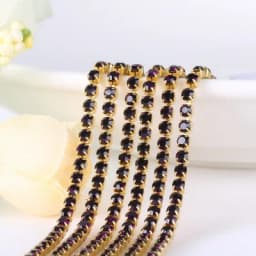 1yard/piece SS6 SS8 SS12 19Colors Glass Crystal Rhinestone Chain,Gold Bottom Sew On Cup Chains For Diy Garment Bags Decorations