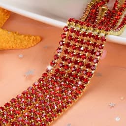 1yard/piece SS6 SS8 SS12 19Colors Glass Crystal Rhinestone Chain,Gold Bottom Sew On Cup Chains For Diy Garment Bags Decorations