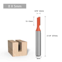 LAVIE 1pc 8mm Shank Straight Bit Double Flute Router Bits Milling Cutter For Wood Woodwork Tool C08-002