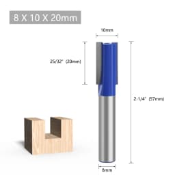 LAVIE 1pc 8mm Shank Straight Bit Double Flute Router Bits Milling Cutter For Wood Woodwork Tool C08-002