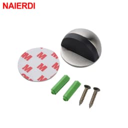 NAIERDI Rubber Door Stopper Zinc Alloy Hidden Door Holder Non Punching Sticker Floor Mounted Nail-free Door Stop Door Hardware