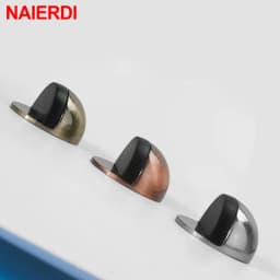 NAIERDI Rubber Door Stopper Zinc Alloy Hidden Door Holder Non Punching Sticker Floor Mounted Nail-free Door Stop Door Hardware