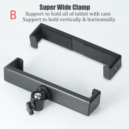 BFOLLOW Tablet Big Holder with 1/4" Female for iPad Pro 12.9" 11" Air Mini Clamp Stand Tripod Samsung Huawei Xiaomi Bracket