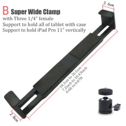 BFOLLOW Tablet Big Holder with 1/4" Female for iPad Pro 12.9" 11" Air Mini Clamp Stand Tripod Samsung Huawei Xiaomi Bracket