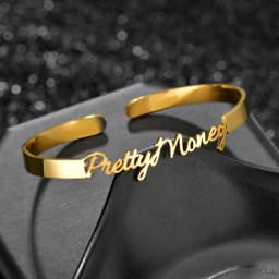 Atoztide Customized Letter Name Bracelet Personalized Custom Bangles for Women Men Stainless Steel Chrismas Jewelry Gift