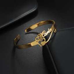 Atoztide Customized Letter Name Bracelet Personalized Custom Bangles for Women Men Stainless Steel Chrismas Jewelry Gift