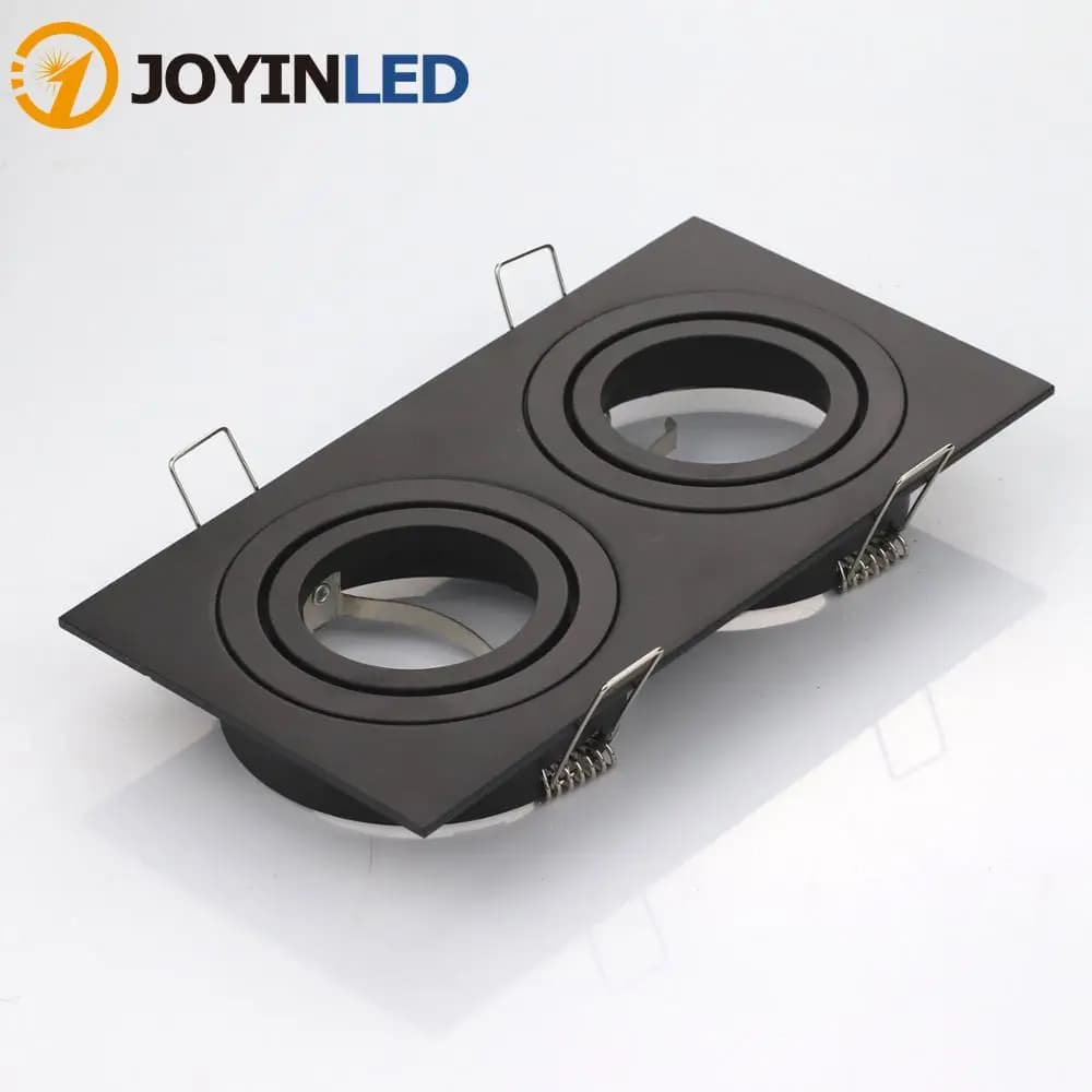 LED Recessed Downlight Frame GU10 MR16 Housing Hot Sale Aluminum Double heads GU10 MR16 Downlight Holder Black Silver White