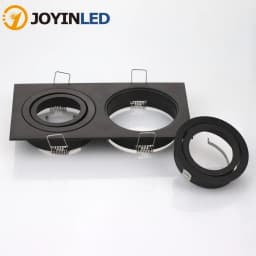 LED Recessed Downlight Frame GU10 MR16 Housing Hot Sale Aluminum Double heads GU10 MR16 Downlight Holder Black Silver White
