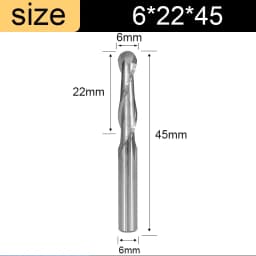 Vsharp 2 Flutes Ball Nose End Mill 3.175/4/ 6/8mm Shank Tungsten Carbide Engraving Milling Cutter Wood MDF 3D Carving CNC Tool
