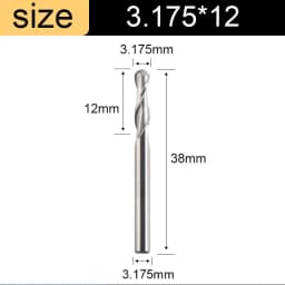 Vsharp 2 Flutes Ball Nose End Mill 3.175/4/ 6/8mm Shank Tungsten Carbide Engraving Milling Cutter Wood MDF 3D Carving CNC Tool