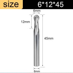 Vsharp 2 Flutes Ball Nose End Mill 3.175/4/ 6/8mm Shank Tungsten Carbide Engraving Milling Cutter Wood MDF 3D Carving CNC Tool