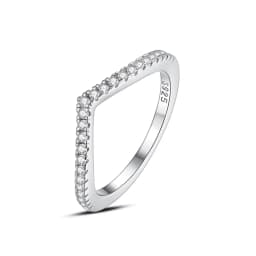 Original 925 Sterling Silver Ring Love Heart Wishbone Moon Sun Rings Crystal Rose Gold For Women Wedding Gift Luxury Jewelry