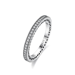Original 925 Sterling Silver Ring Love Heart Wishbone Moon Sun Rings Crystal Rose Gold For Women Wedding Gift Luxury Jewelry