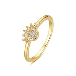 Original 925 Sterling Silver Ring Love Heart Wishbone Moon Sun Rings Crystal Rose Gold For Women Wedding Gift Luxury Jewelry