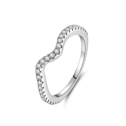 Original 925 Sterling Silver Ring Love Heart Wishbone Moon Sun Rings Crystal Rose Gold For Women Wedding Gift Luxury Jewelry