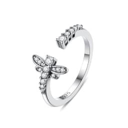 Original 925 Sterling Silver Ring Love Heart Wishbone Moon Sun Rings Crystal Rose Gold For Women Wedding Gift Luxury Jewelry