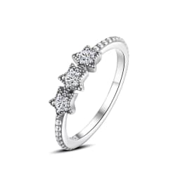 Original 925 Sterling Silver Ring Love Heart Wishbone Moon Sun Rings Crystal Rose Gold For Women Wedding Gift Luxury Jewelry