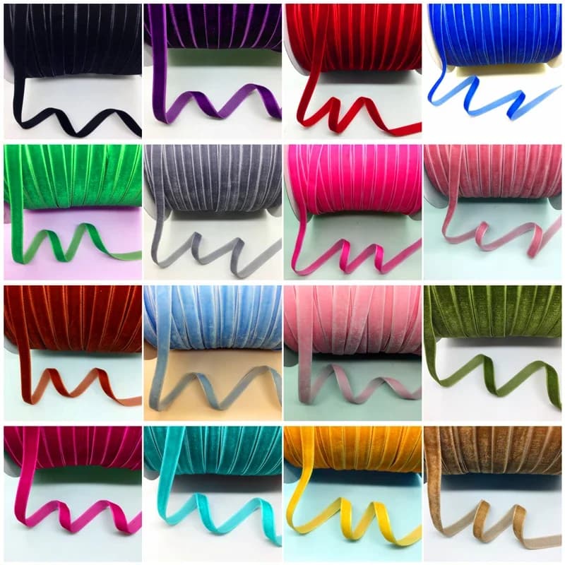 5 Yards 3/8"(10mm) Velvet Ribbon Wedding Party Decoration Handmade Gift Wrapping Hair Bows DIY Christmas