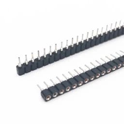 20pcs 1x40P 2.54mm Round Hole Male Tin Gold Female Pin Header Single Row 0.1" Breakable PCB IC Crystal Transistor Socket