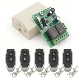 433MHz Universal Wireless Remote Control DC 24V 2CH rf Relay Receiver and Transmitter for Universal Garage door and gate Control