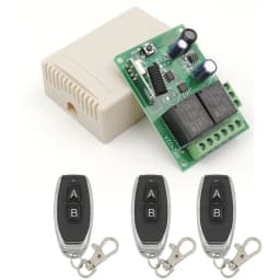 433MHz Universal Wireless Remote Control DC 24V 2CH rf Relay Receiver and Transmitter for Universal Garage door and gate Control